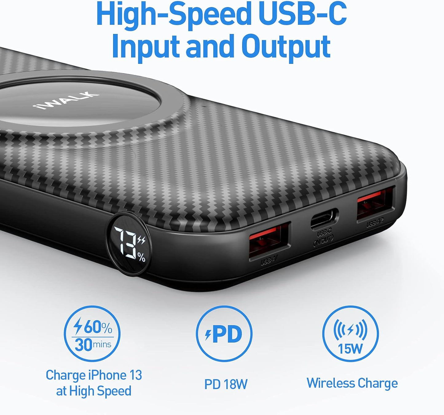Magnetic Wireless Portable Charger Power Bank, 20000Mah with 7.5W Wireless Charging and 20W USB C Power Delivery Battery Pack, Smart LED & Kickstand, Only Compatible with Iphone 14/13/12 Series