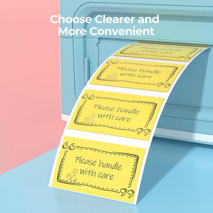 2.25"X1.25" Thermal Sticker Labels, Yellow Self-Adhesive Barcode Label Paper for Direct Thermal Printer and Business, Multi-Purpose Rectangle Address Shipping Mailing Sticker,1000 Sheets/Roll