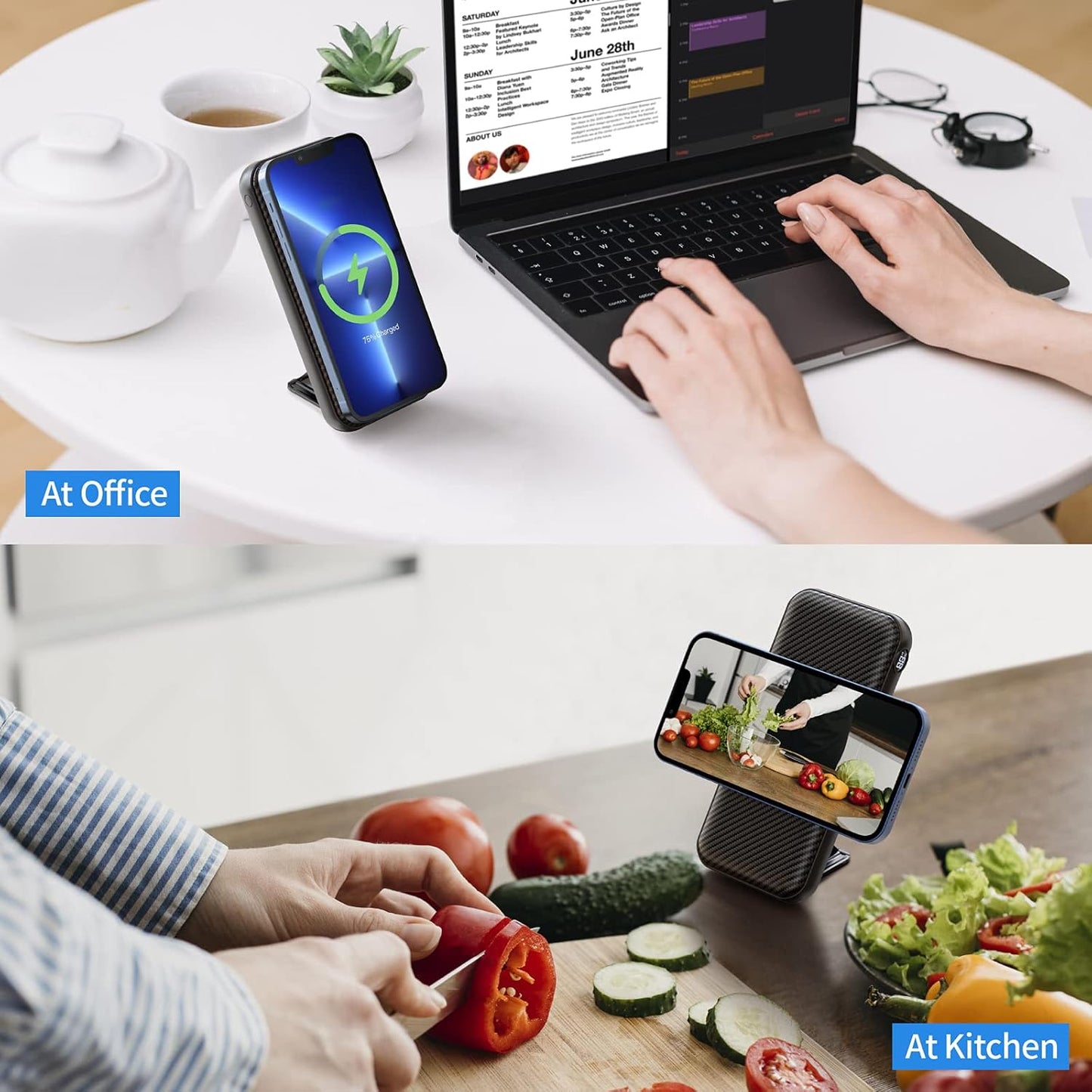 Magnetic Wireless Portable Charger Power Bank, 20000Mah with 7.5W Wireless Charging and 20W USB C Power Delivery Battery Pack, Smart LED & Kickstand, Only Compatible with Iphone 14/13/12 Series