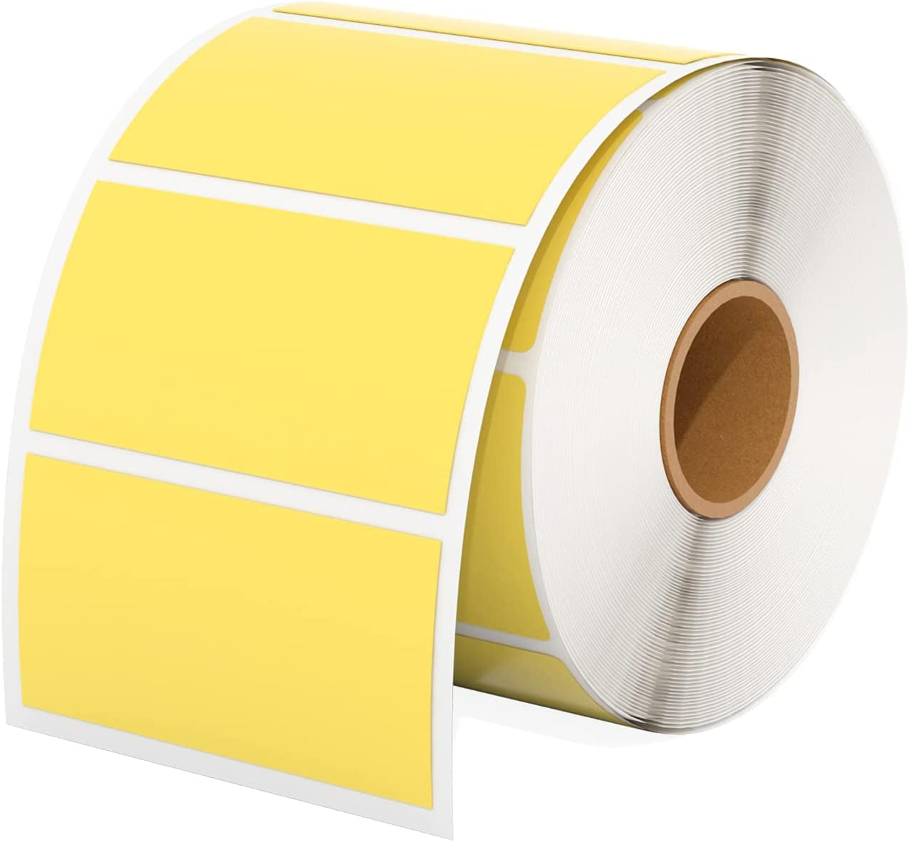 2.25"X1.25" Thermal Sticker Labels, Yellow Self-Adhesive Barcode Label Paper for Direct Thermal Printer and Business, Multi-Purpose Rectangle Address Shipping Mailing Sticker,1000 Sheets/Roll