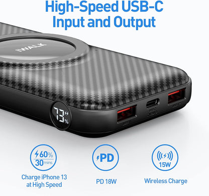 Magnetic Wireless Portable Charger Power Bank, 20000Mah with 7.5W Wireless Charging and 20W USB C Power Delivery Battery Pack, Smart LED & Kickstand, Only Compatible with Iphone 14/13/12 Series